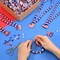 24 Set 4th of July Patriotic Craft Kits Independence Day Necklace Craft with Red White Blue Pony Beads Star Beads Wooden Pendants